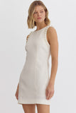 Elanna Textured Pearl Dress-White