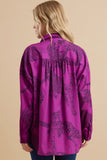 Aaron Satin Animal Print Top-Magenta