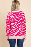 Kate Zebra Print Sweater-Pink