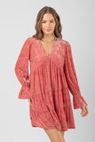 Kayla Velvet Mini Dress-Mauve
