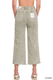 Zenana Acid Washed Pants -Cabernet