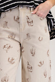 Western Printed Wide Leg Pants