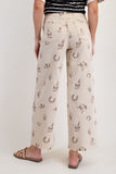 Western Printed Wide Leg Pants