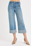Risen High Rise Ankle Wide Cuffed-Tummy Control Jeans