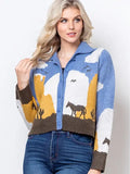 Valery Sweater Knit Horse Cardigan