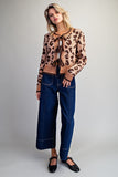 Leopard Printed Tie Front Cardigan