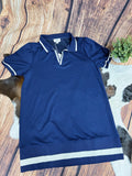 Chic Polo Mini Dress-Navy