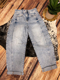 Risen H/R Barrel Cuffed Jeans-Light