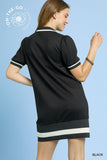 Chic Polo Mini Dress- Black
