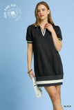 Chic Polo Mini Dress- Black