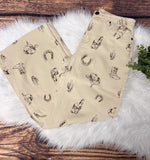 Western Printed Wide Leg Pants