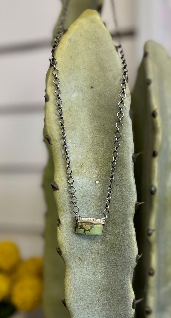 Ari Sterling Turquoise Bar Necklace