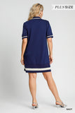 Chic Polo Mini Dress-Navy