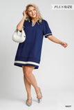 Chic Polo Mini Dress-Navy