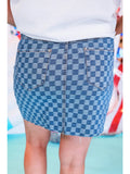 Becca Denim Checkered Skirt