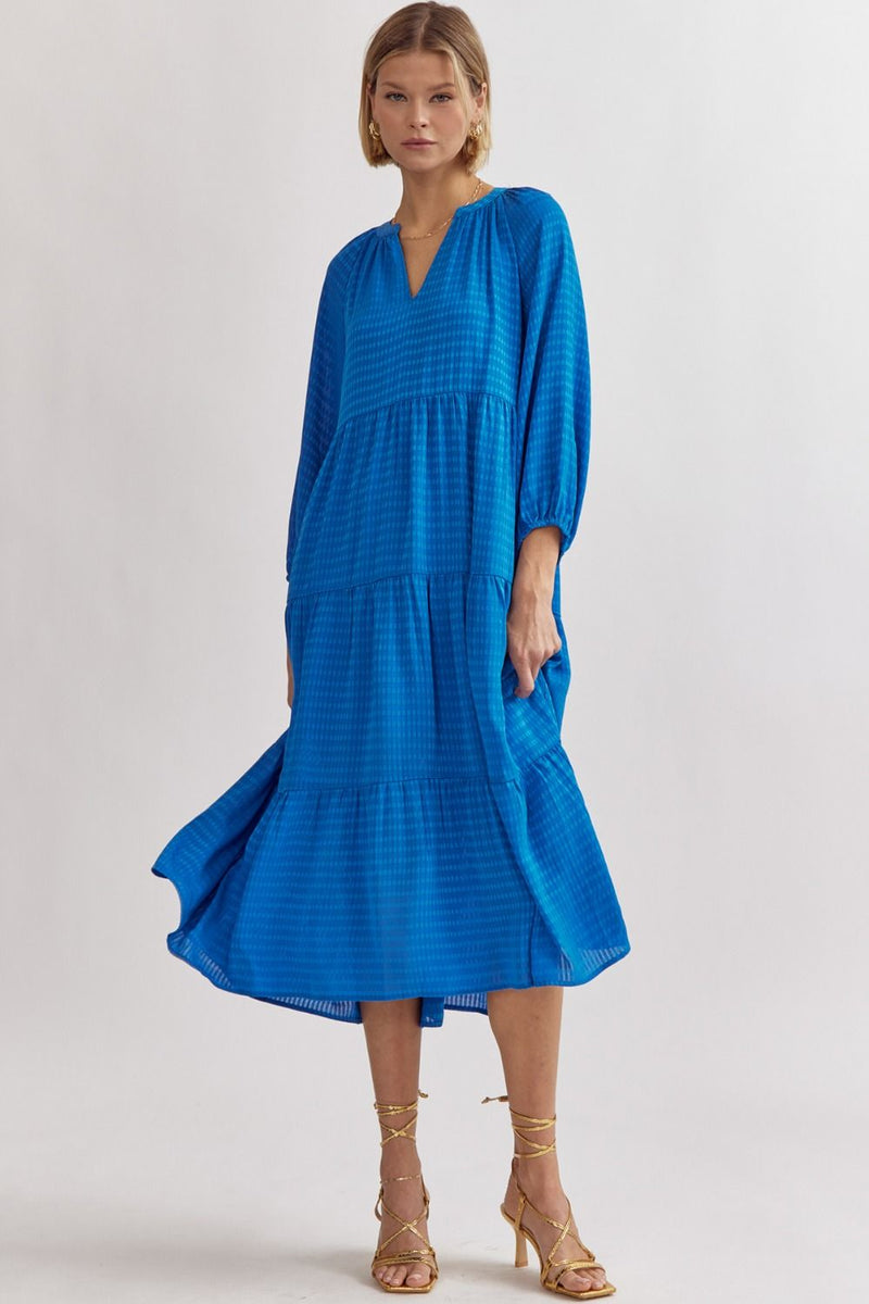 Ladies Dresses Betty Basics Stockholm Midi Dress Anne Klein Women's  Split-Neck Puff-Sleeve Denim Midi