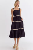 Gail Rick Rack Trimmed Midi Dress