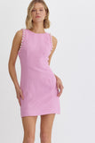 Elanna Textured Pearl Dress-Pink