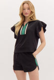 Ruffle Sport Zip Short Set