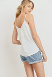 Jaden Solid V-Neck Sleeveless Tank Top-Oyster
