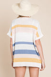 Malery Multi Color Stripe Cardigan-Blue
