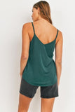 Jaden Solid V-Neck Sleeveless Tank Top-Hunter
