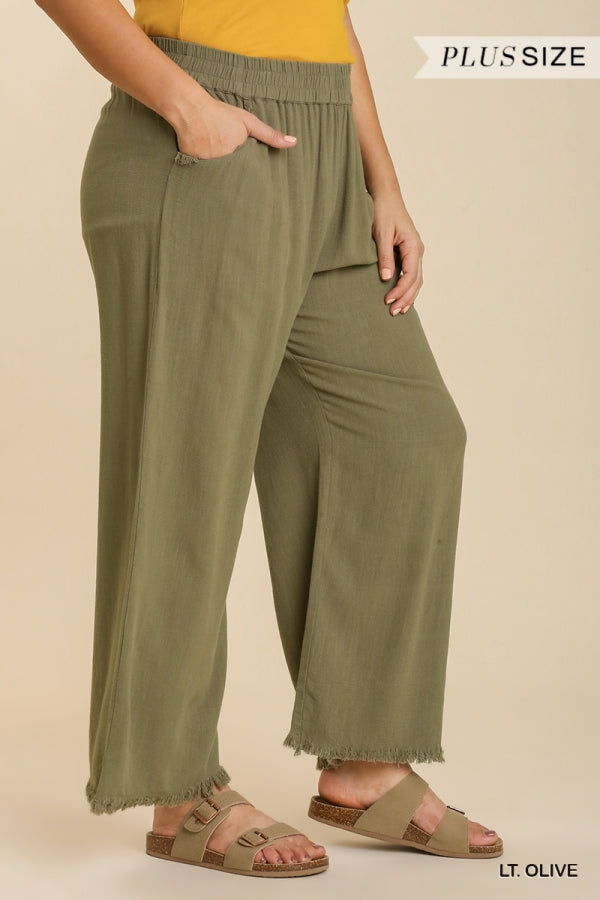 Carley Wide Leg Pant Curvy Olive – Missy's Boutique