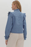 Danna Solid Cropped Denim Jacket