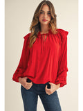 Iris Ruffled Peasant Top