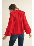 Iris Ruffled Peasant Top
