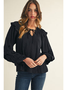Iris Ruffled Peasant Top
