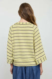 Henley Wide Long Sleeve Knit Top
