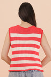 Brooke Stripe Button Sweater Top