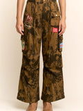 Faye Western Patched Washed Cargo Pants