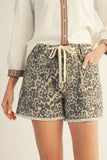 Cam Leopard Shorts Distressed Hem