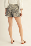 Cam Leopard Shorts Distressed Hem
