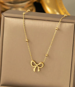 Gold Bow Necklace