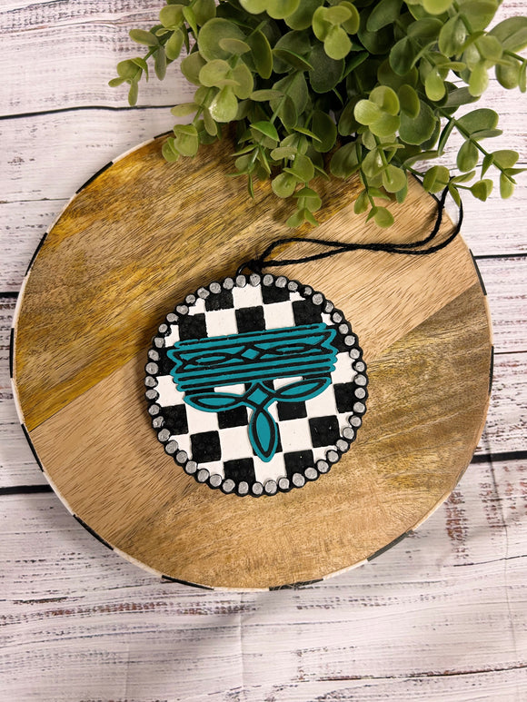 Turquoise Boot Stich Check-Hollister Car Freshie