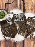 Fringe Cowhide Western Crossbody Purse