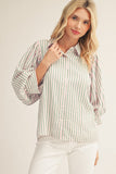 Lexi Button Down Stripe Top