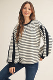 Layden Stripe Puff Sleeve Top