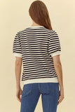 Ada Striped Short Puffed Sleeve Top