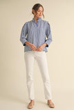 Raven Stripe Collared Top