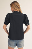 Bekah Puff Shoulder V-Neck Top