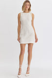 Elanna Textured Pearl Dress-White