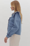 Danna Solid Cropped Denim Jacket