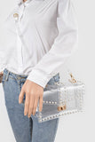 Pearl Studded Clear Stadium Bag