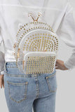 Gold Studded Clear Stadium Bag