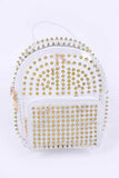 Gold Studded Clear Stadium Bag