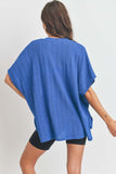 Ava Dolman Sleeve Knit Cardigan-Neon Blue